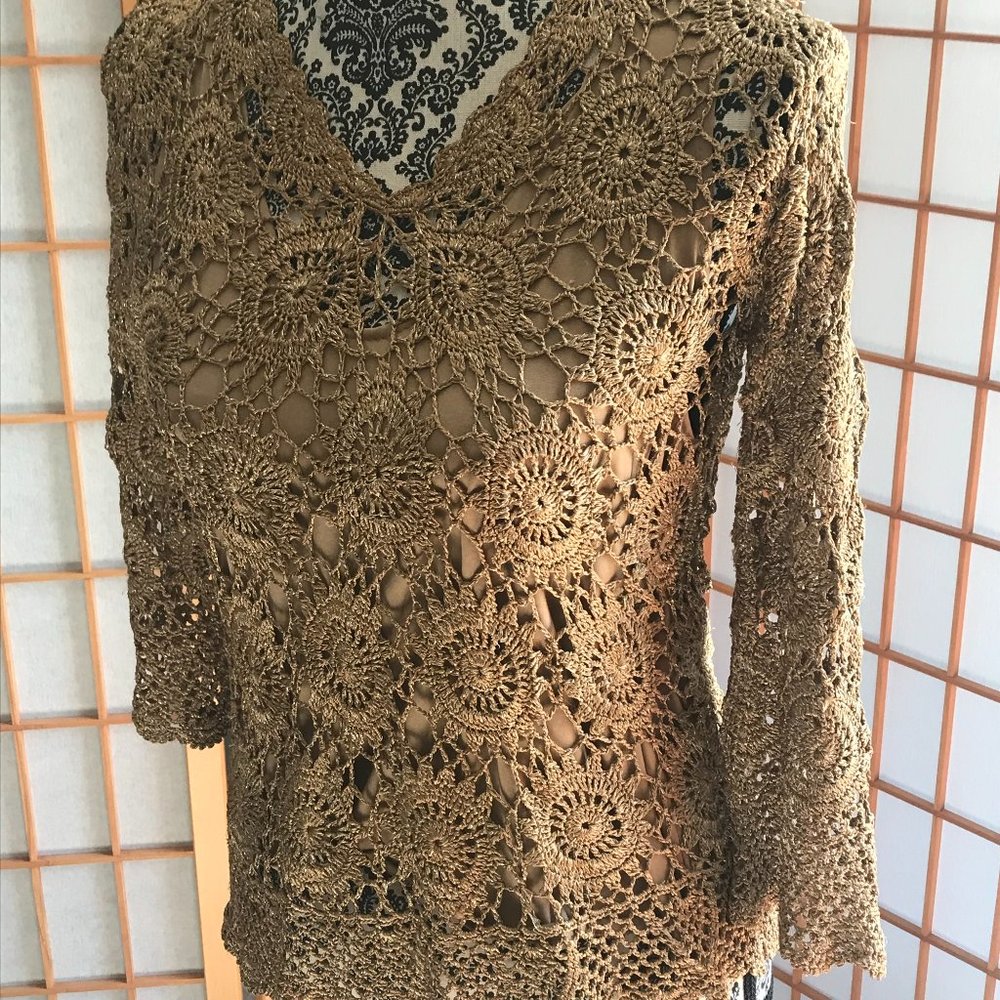 Crocheted top over tank